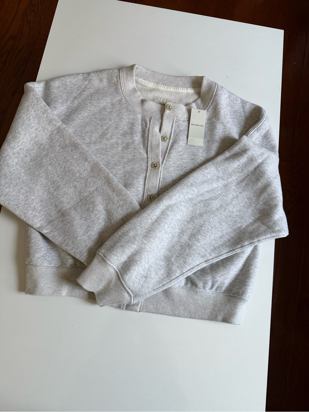 Abercrombie & Fitch Light Gray Henley Sweatshirt for Kids - Picture 3 of 4
